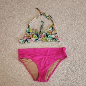 Victoria's Secret Tropical Leaves Print Swimming Suit Bikini Set